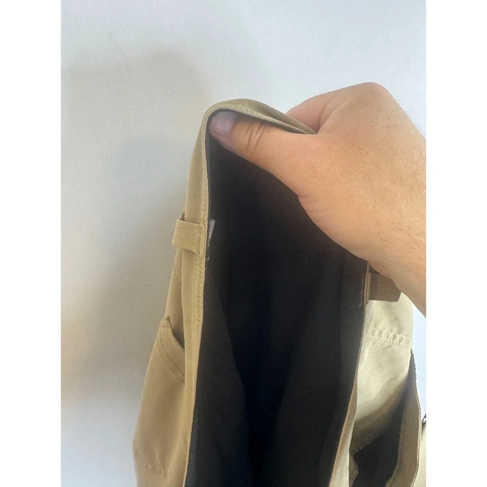 Orvis Classic Collection Fleece Lined Pants Mens 38x29 Tan Khaki Nylon Stretch